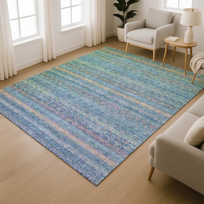 Premium Washable Super Soft Boho Stripes Mayfield Rug
