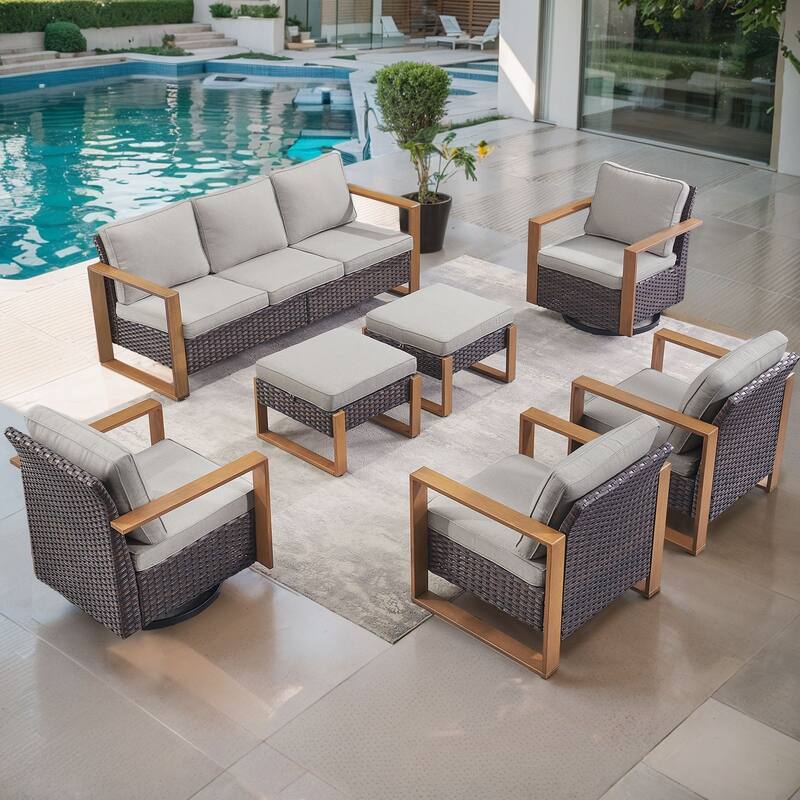Gymojoy Outdoor Wicker Patio Furniture Sofa Set