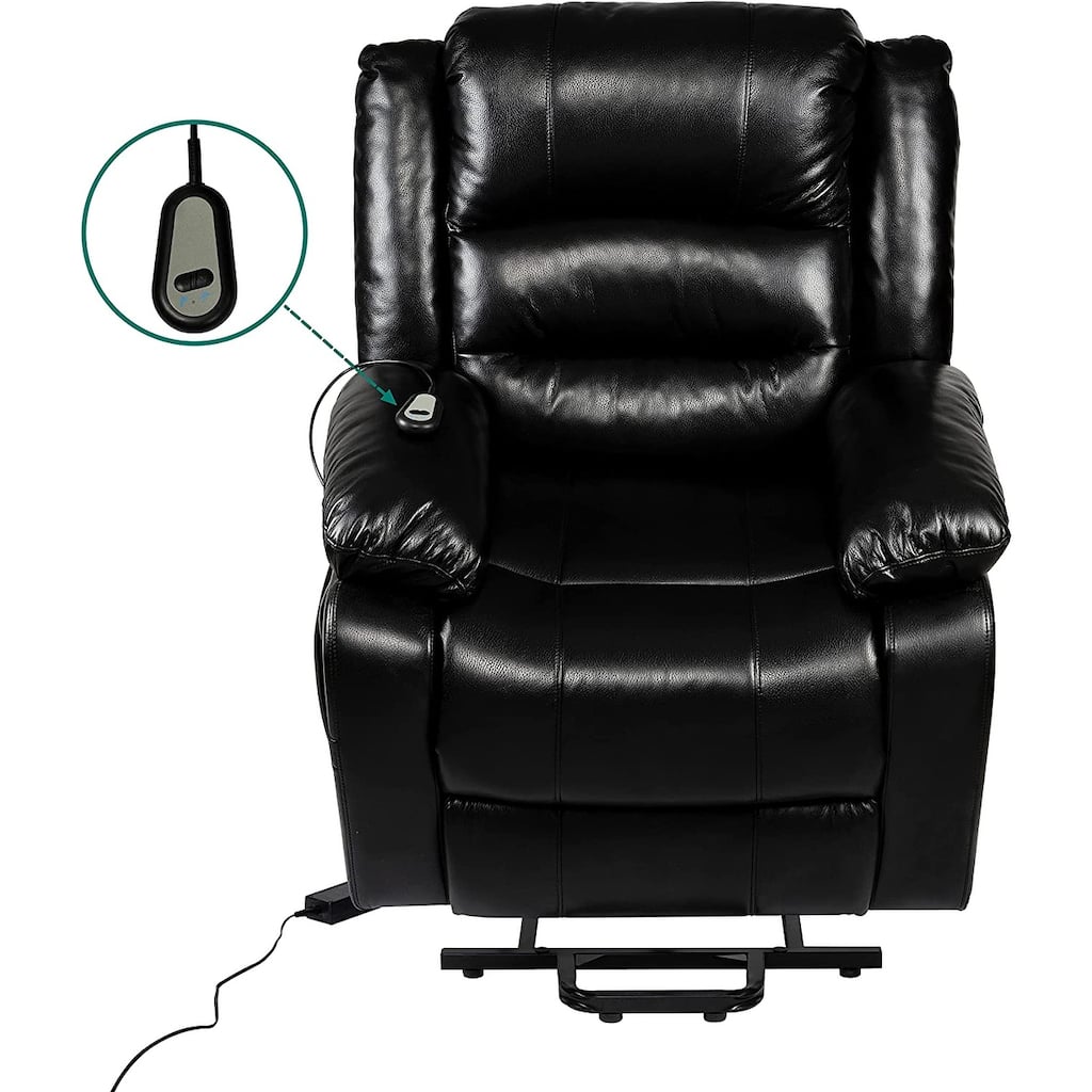 Deluxe Adjustable Power Lift Recliner Chair for Elderly Faux Leather Electric Recliner Split-Back Chair