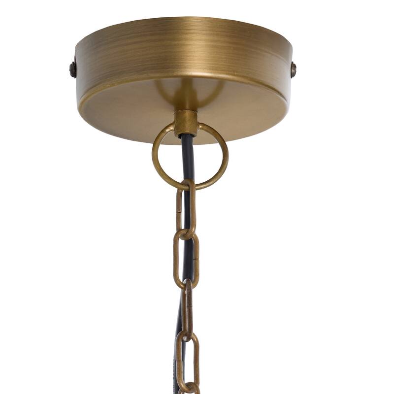 Octavius River of Goods Gold and Clear Metal and Glass Adjustable Drop Height 12-Inch Hanging Pendant Light
