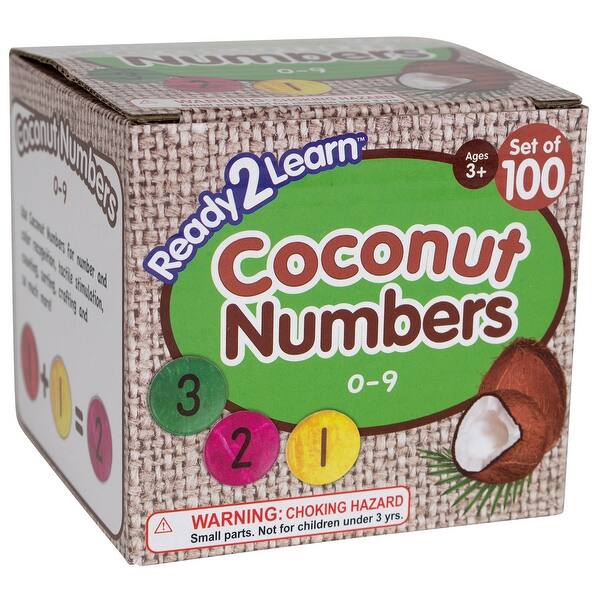 slide 2 of 6, READY 2 LEARN Coconut Numbers - Small - 0-9 - Set of 100 - Assorted Assorted - Kids