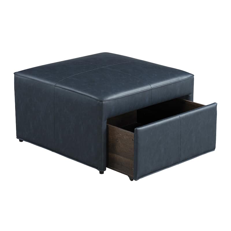 Studio Living Hanson Storage Ottoman in Faux Leather