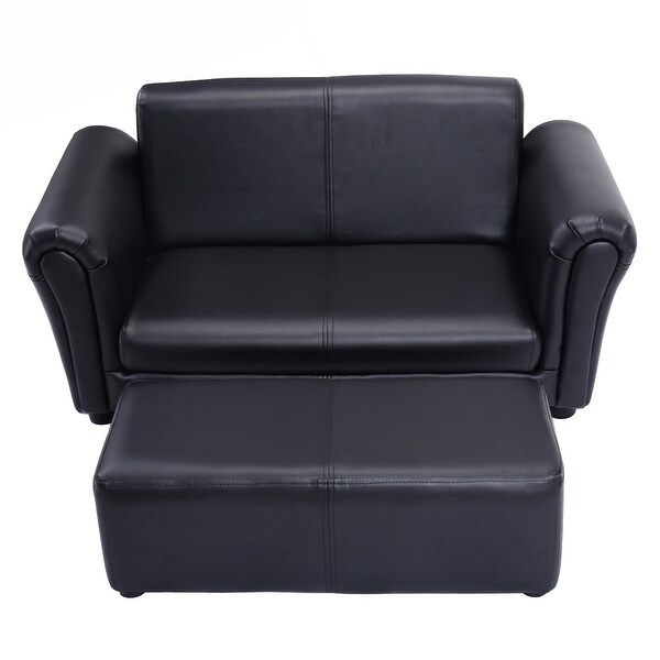 Childrens leather best sale chair and footstool