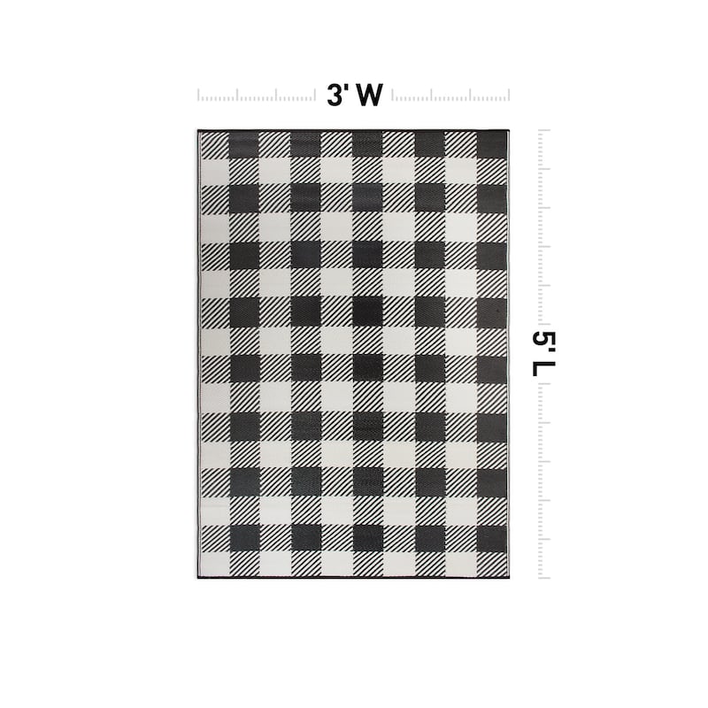 Buffalo Plaid Reversible Plastic Outdoor Rugs