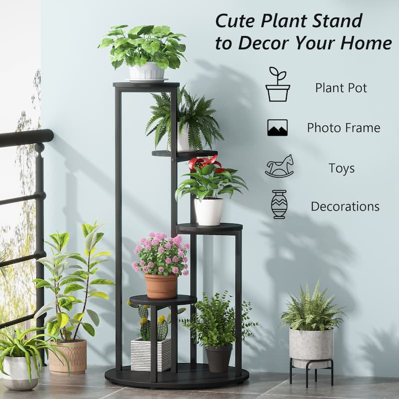 4-Tier Plant Stand Indoor, Tall Wood Plant Shelf Holders, Set of One - 19.68”L* 19.68”W* 40.94”H