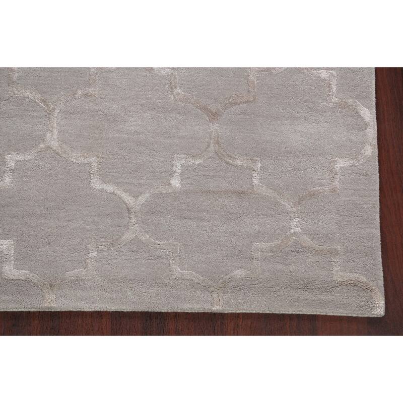 Modern Wool/ Silk Trellis Oriental Home Decor Area Rug Hand-Tufted - 4'0" x 6'0"