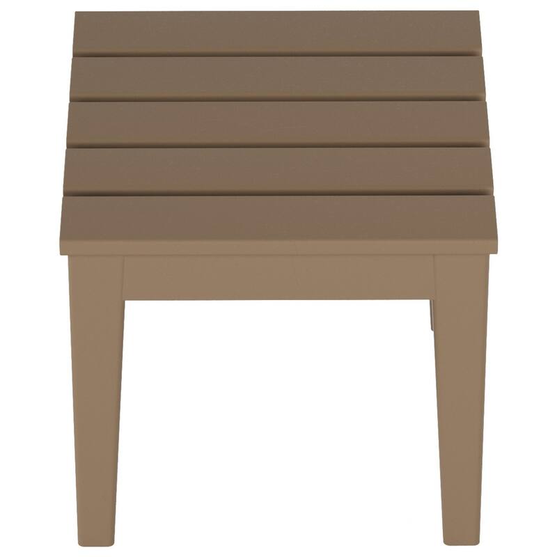 Shoreside HDPE Eco-Friendly All Weather Square Modern 18" Side Table