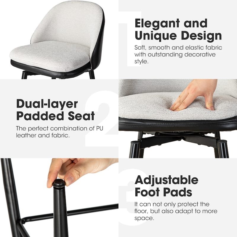 Glitzhome Modern 3-Piece Adjustable Bar Table Faux Leather Stool Pub Sets