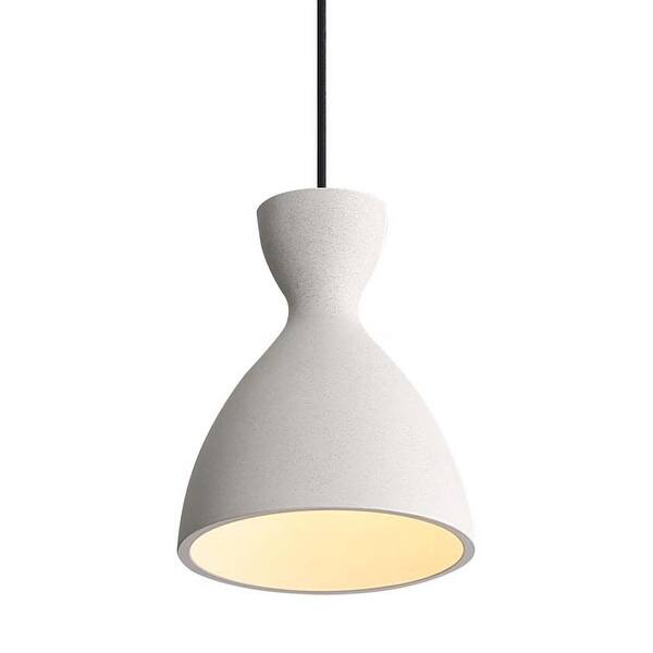 slide 2 of 11, Golden Lighting 2173-7 Aethera 7" Wide Mini Pendant White Sandstone Cement