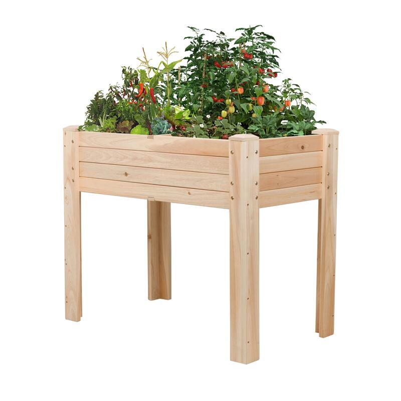 BloomBox Wooden Raised Vegtable Garden Bed Elevated Planter Box (2 Sizes) - 36" L X 30" H X 20" D