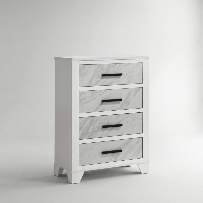 Furniture of America Loris Modern White Wood 4-Drawer Chest