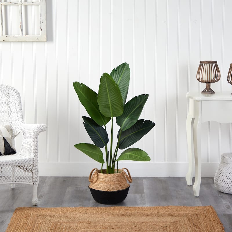 Artificial Palm Tree 4ft Indoor Tropical Tree with Planter - Modern Boho Home Decor - Green - 51-60 Inches