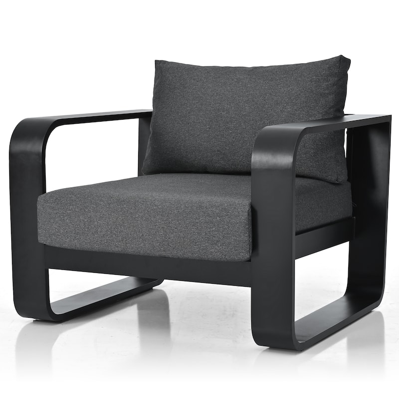 Aidan Modern Outdoor 3-pieces Patio Chat Set by GDFStudio