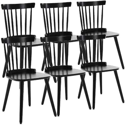 Farmhouse Spindle-Back Windsor Dining Chairs with Solid Wood