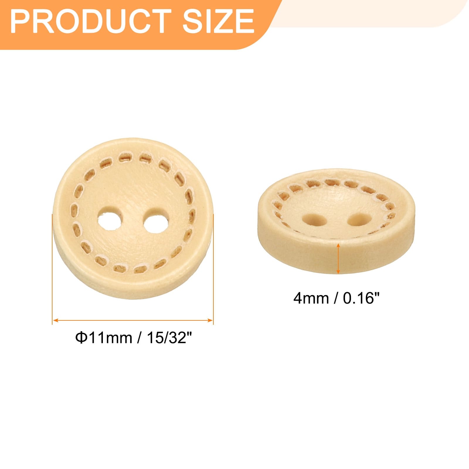 Wooden Sewing Button 2 Holes Wood Round Craft Replacement Buttons for Sewing Clothing Pillow DIY Crafts