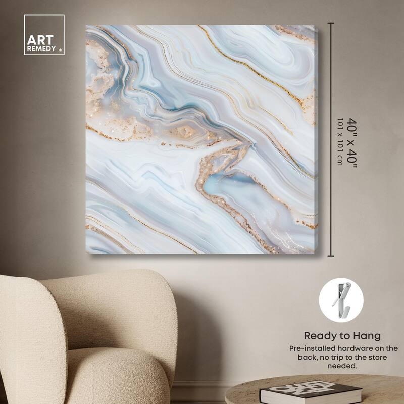 Icy Glitter Stone I Canvas by Art Remedy, Gallery Wrapped