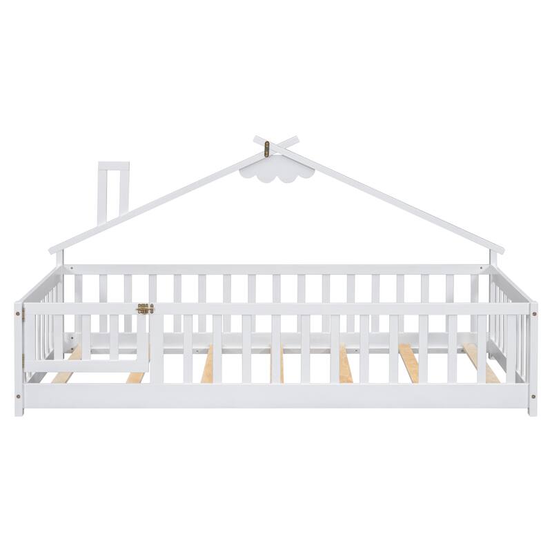 WM Twin House-Shaped Bedside Floor Bed