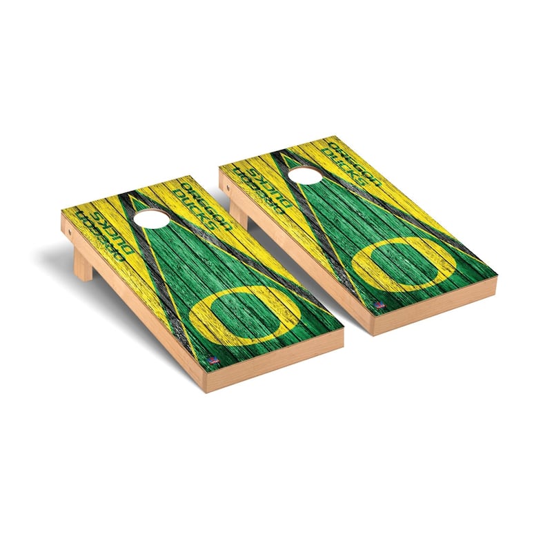 Oregon Ducks 2x4 Pro Cornhole Boards - V6 - Include Team Bags + LED Lights