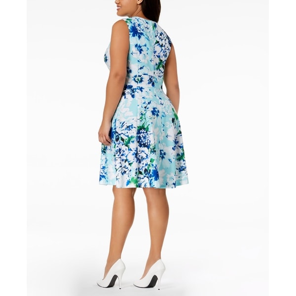 calvin klein blue floral dress