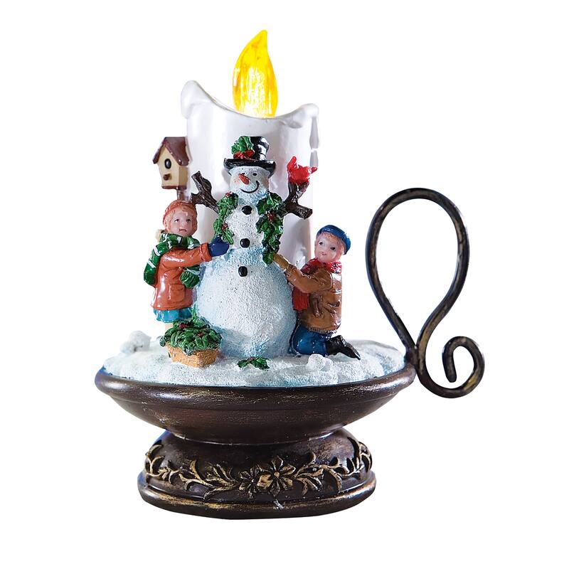 Lighted Musical Snowman Candle - 8.100 x 7.250 x 5.700