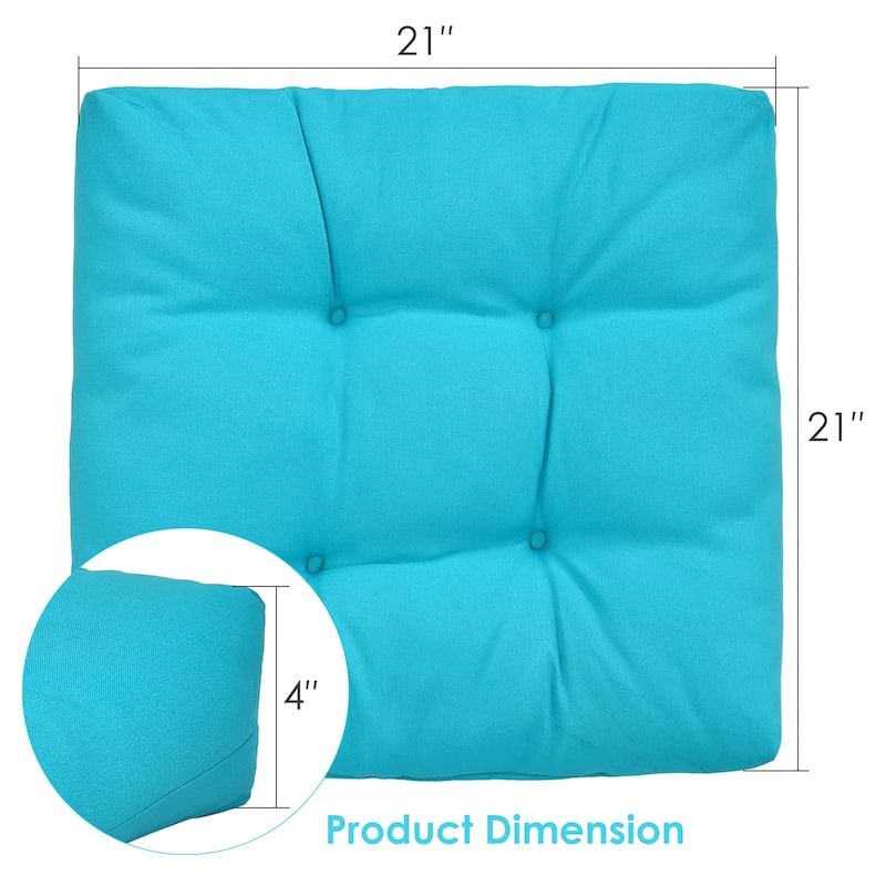 Costway 2 PCS 21'' x 21'' Patio Chair Seat Cushion Pads Indoor/Outdoor