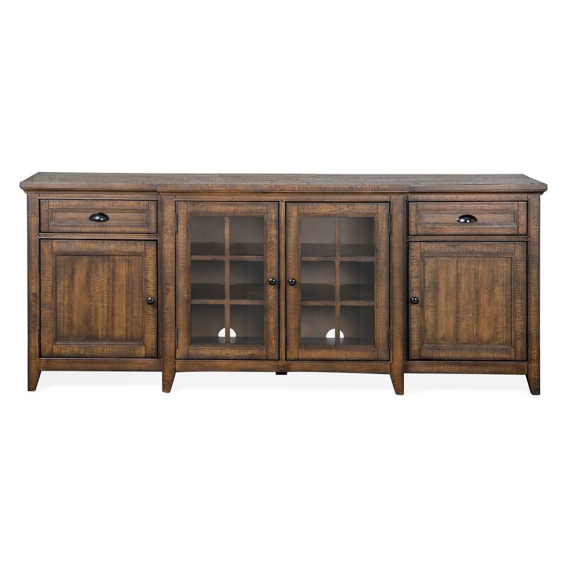 Magnussen Home Bay Creek Toasted Nutmeg 80" Console - 80"W x 18"D x 32"H