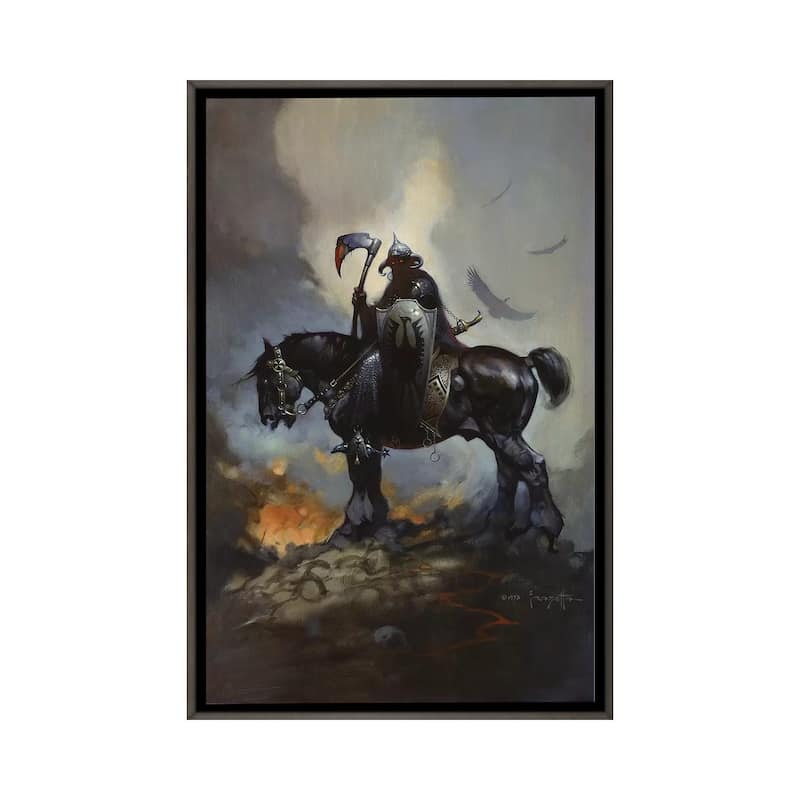 iCanvas "Death Dealer" by Frank Frazetta Framed - Charcoal - 40x26