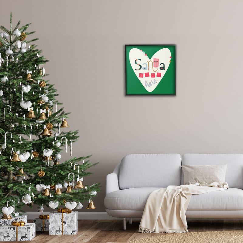 Stupell Santa Stop Here Heart Framed Giclee Art Design By Sazerelli Designs