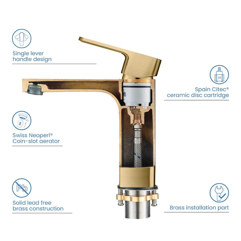 Blaze Single Handle Bathroom Sink Faucet