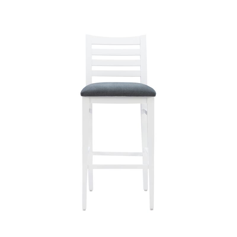 Hetrick White Beechwood 30-Inch Bar Stool (Set of 2)