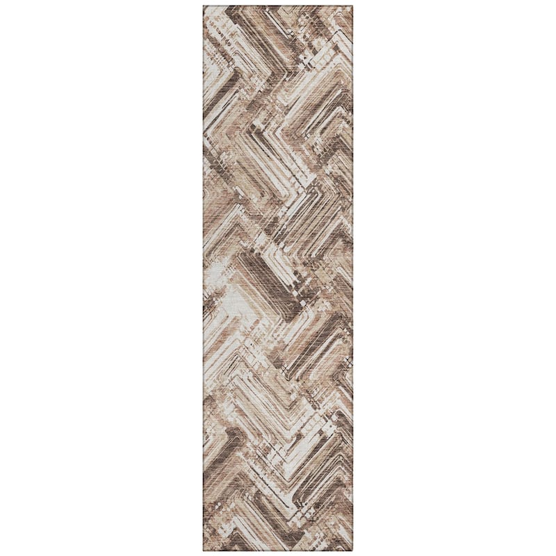Machine Washable Indoor/ Outdoor Chantille Modern Chevron Rug