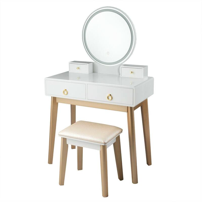 Set 3 Makeup Vanity Table Color Lighting Jewelry Divider Dressing Table - 52.5" x 31.5" x 16" (L x W x H)