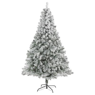 7' Flocked Rock Springs Spruce Artificial Christmas Tree with 800 Bendable Branches