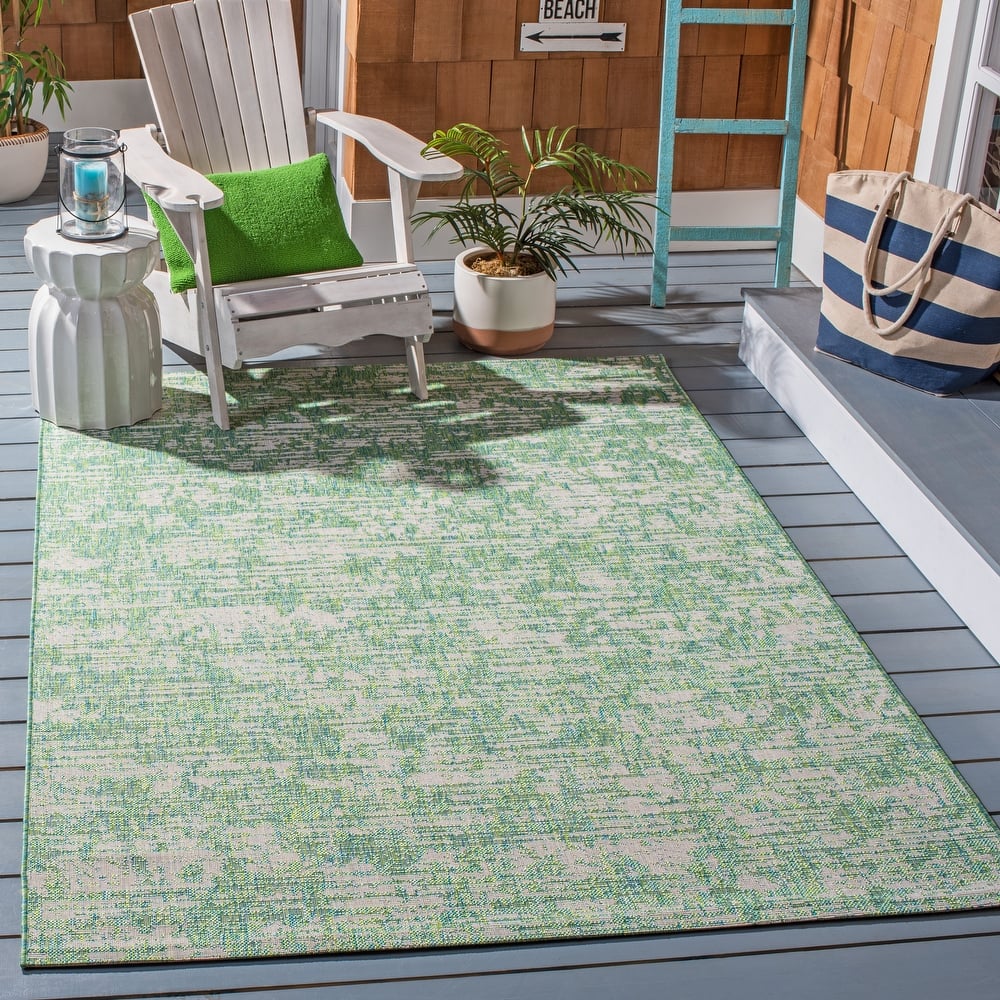 SAFAVIEH Courtyard Simcha Abstract Indoor/ Outdoor Waterproof Patio Backyard Rug