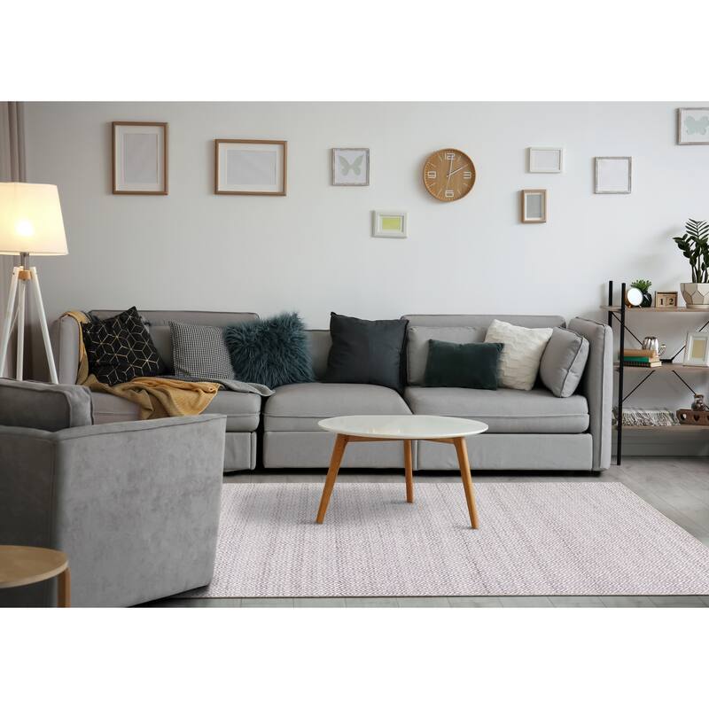 Beige Cream Diamonds Recycled Area Rug