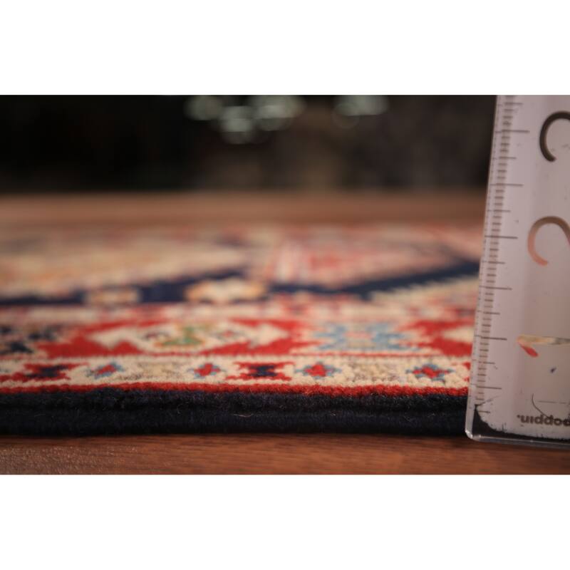 Dark Navy Blue Kazak Oriental Foyer Rug Hand-Knotted Wool Carpet - 2'0" x 3'0"