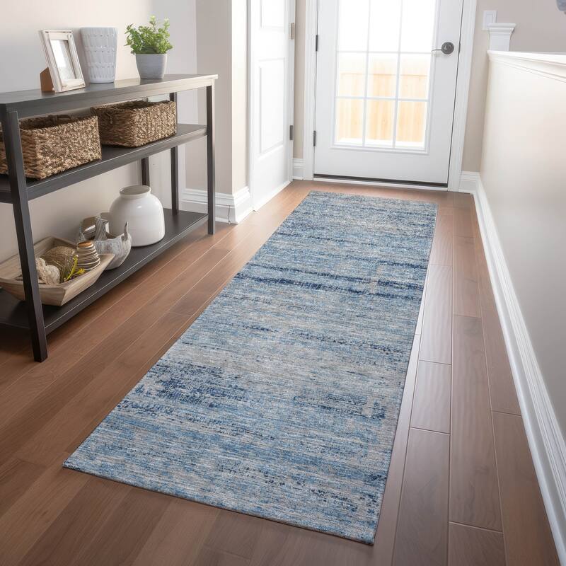 Premium Washable Super Soft Modern Solid Mayfield Rug - Sky - 2' 3" x 7' 6" - Runner