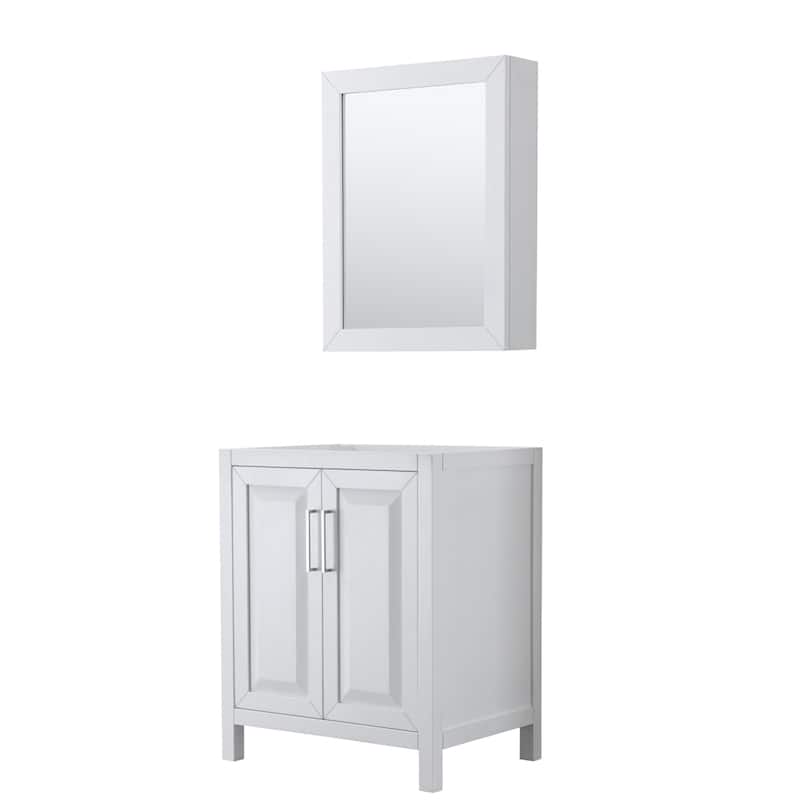 Daria 30-inch Single Vanity, No Top, Medicine Cabinet