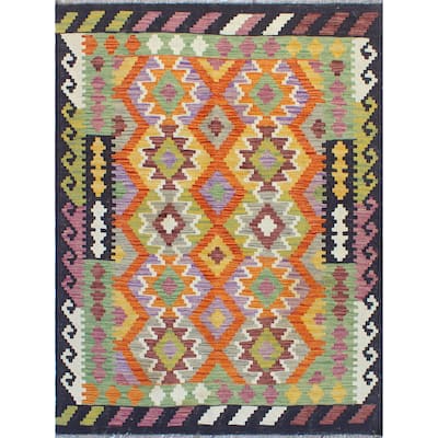 Flatweave Wardell Rust/Black Rug - 4'1" x 5'7"