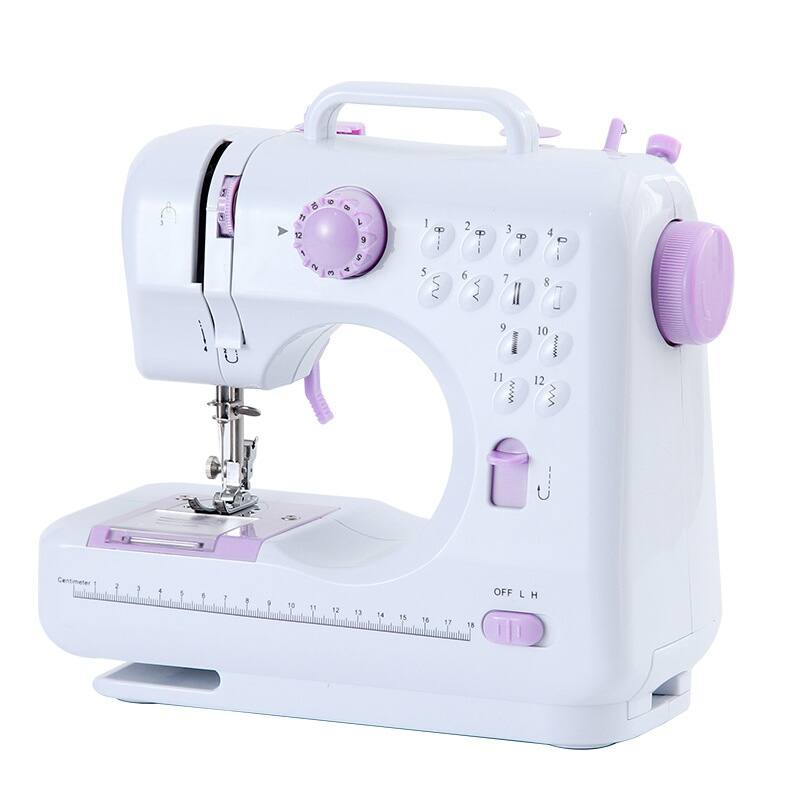 Portable Mini Sewing Machine 12 Stitches 2 Speeds Double Thread Overlock Quick Sewing Machine Household Sewing