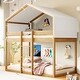 preview thumbnail 14 of 24, Wood Bunk Bed with Tent & Ladder (Espresso) Natural