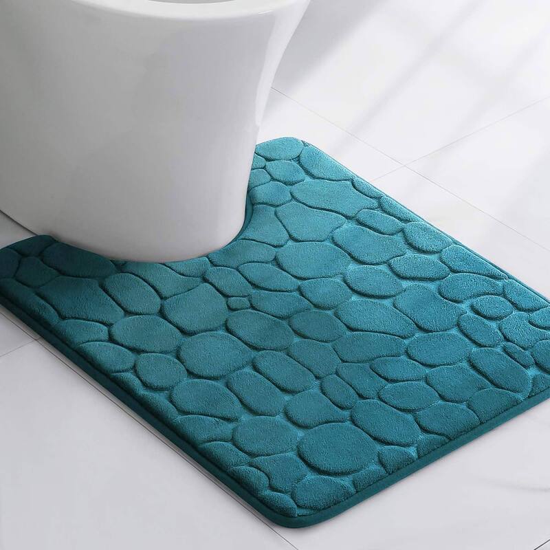 Memory Foam Contour Bath Mat Pebble Design 18x20