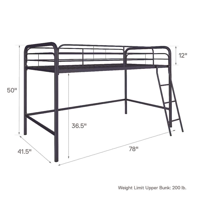 Avenue Greene Avery Junior Twin Metal Loft Bed