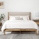 preview thumbnail 41 of 48, Spruce & Spring Mason Upholstered Platform Bed Frame with Headboard Oatmeal - Full
