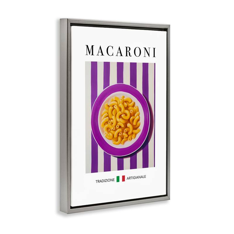 Stupell Traditional Macaroni Pasta Framed Floater Canvas Wall Art Design By Andreas Magnusson