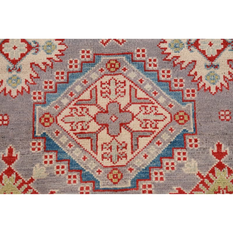 Hand Knotted Oriental 100% Wool Carpet Traditional All-Over Greys & Charcoal Kazak Area Rug - 9' 8'' X 8' 2''