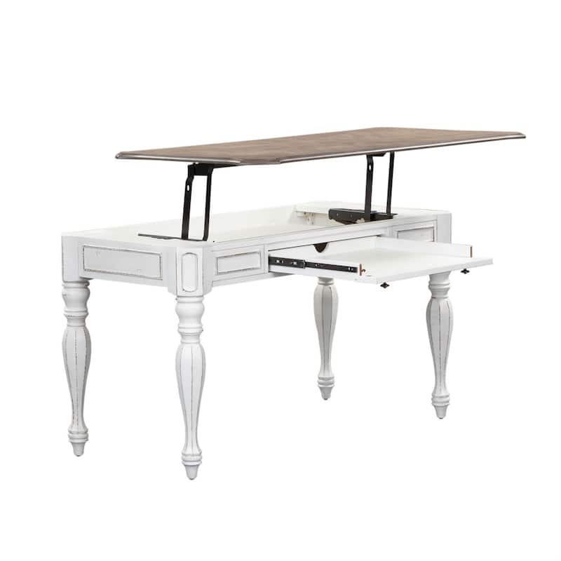 Magnolia Manor Antique White Weathered Bark Lift Top Writing Desk