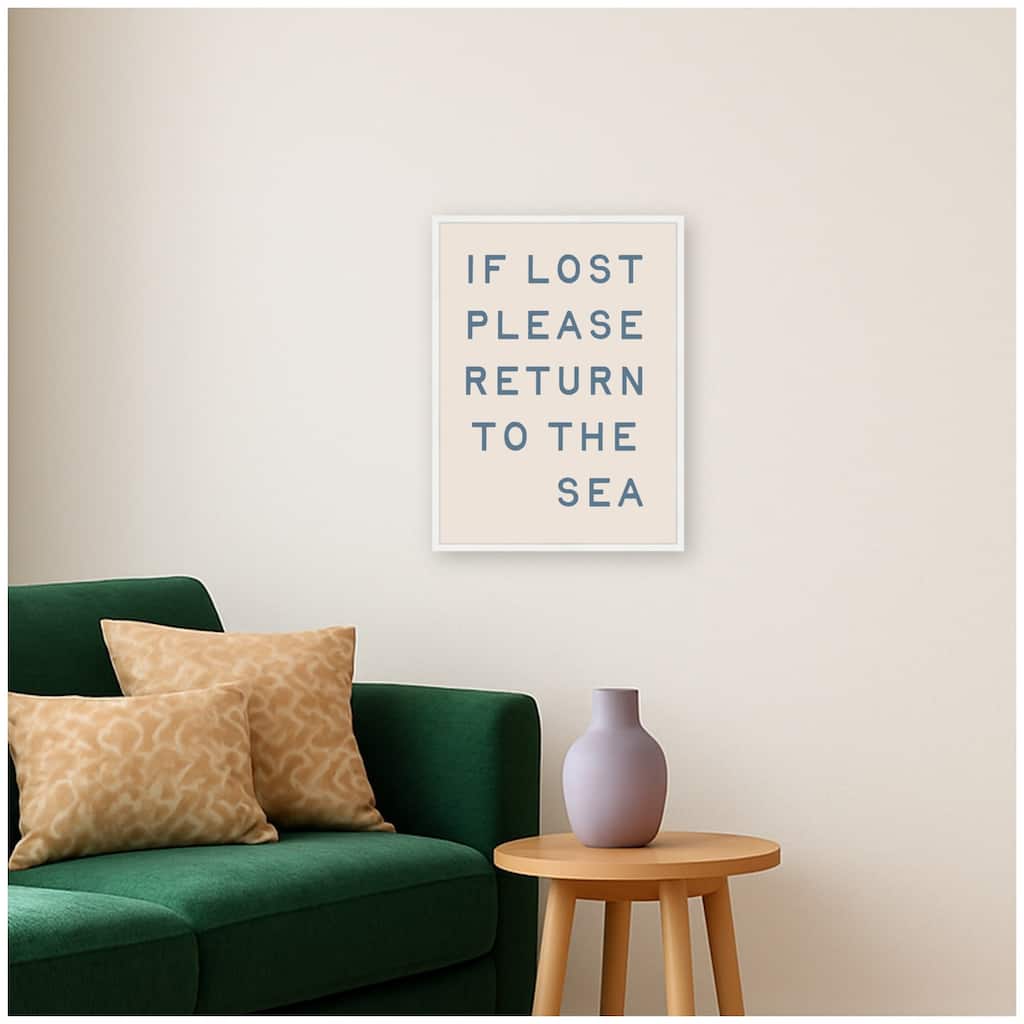 Kate and Laurel If Lost Please Return to the Sea by Megan Ryan Framed Canvas Wall Art Print