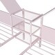 preview thumbnail 10 of 13, Pink Twin Size Metal Double Platform Bed with House-shaped Headboard and a Built-in Nightstand
