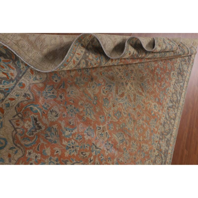 Traditional Najafabad Persian Vintage Rug Hand-Knotted Wool Carpet - 6'11"x 10'5"